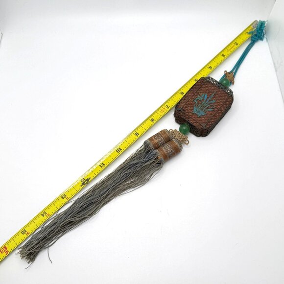 Norigae Style Joseon Incense Box Ornament Silk Kingfisher Chinese? Art - Picture 4 of 12